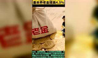 退休养老金涨4.5%